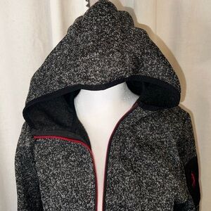 Women's Black and Gray Hooded Jacket